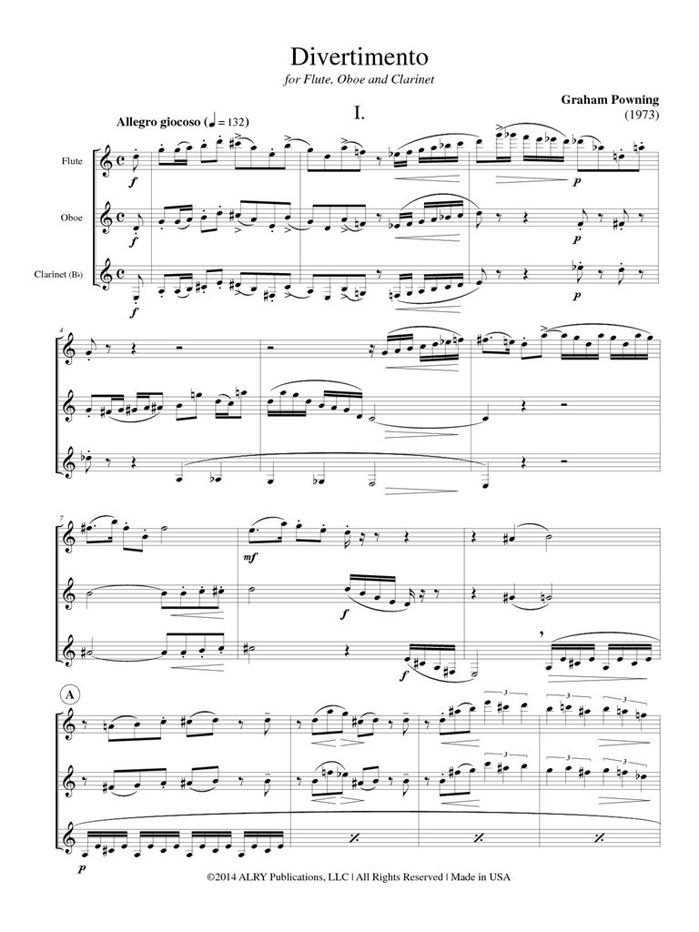 Divertimento For Flute, Oboe, Clarinet